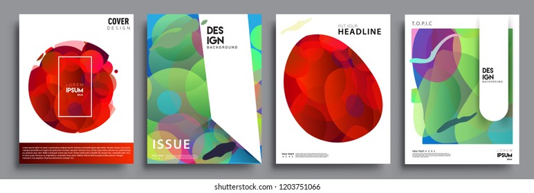 Modern abstract covers set. Cool gradient shapes composition, vector covers design.