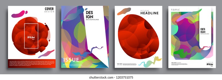 Modern abstract covers set. Cool gradient shapes composition, vector covers design.