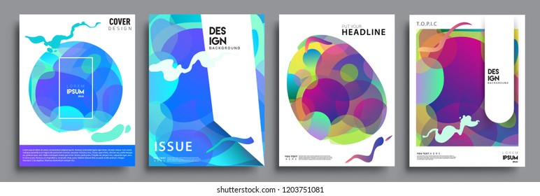 Modern abstract covers set. Cool gradient shapes composition, vector covers design.