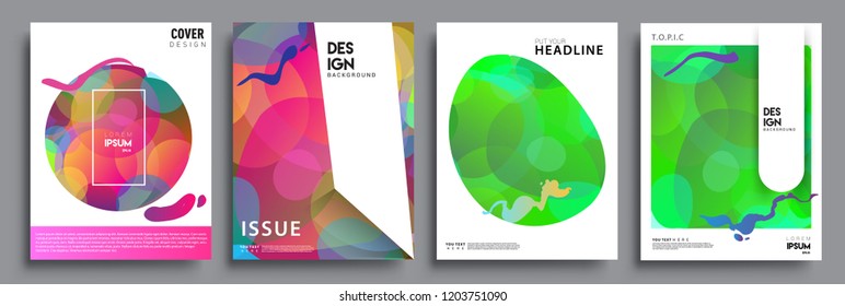 Modern abstract covers set. Cool gradient shapes composition, vector covers design.