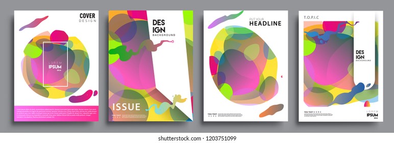Modern abstract covers set. Cool gradient shapes composition, vector covers design.
