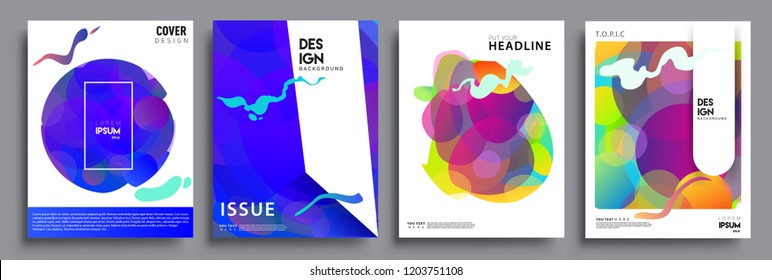 Modern abstract covers set. Cool gradient shapes composition, vector covers design.