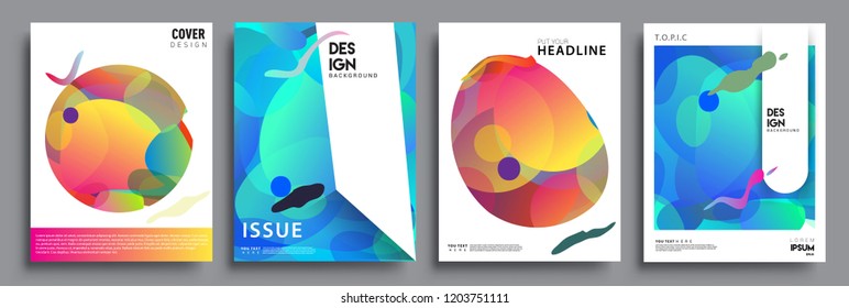 Modern abstract covers set. Cool gradient shapes composition, vector covers design.