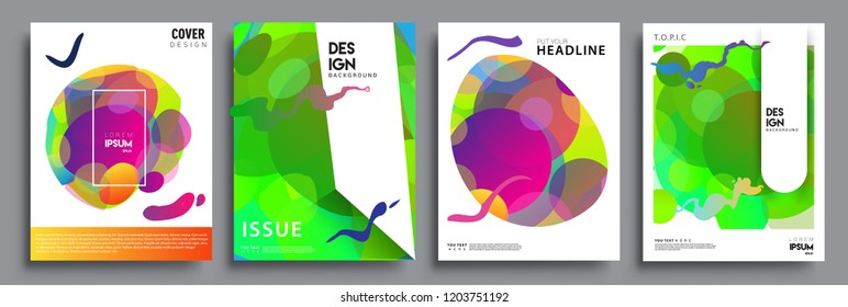 Modern abstract covers set. Cool gradient shapes composition, vector covers design.