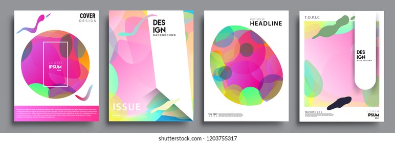 Modern abstract covers set. Cool gradient shapes composition, vector covers design.