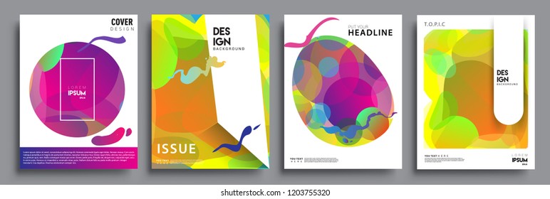 Modern abstract covers set. Cool gradient shapes composition, vector covers design.