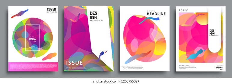 Modern abstract covers set. Cool gradient shapes composition, vector covers design.