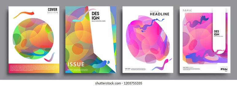 Modern abstract covers set. Cool gradient shapes composition, vector covers design.