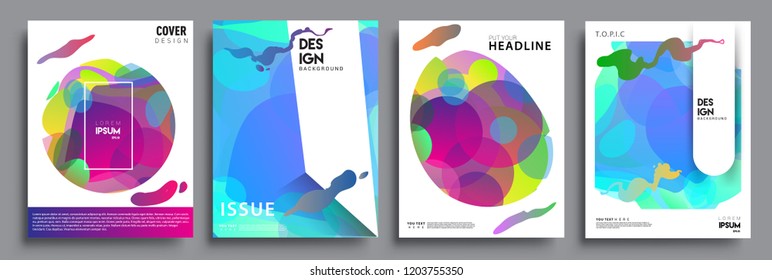 Modern abstract covers set. Cool gradient shapes composition, vector covers design.