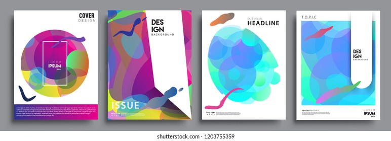 Modern abstract covers set. Cool gradient shapes composition, vector covers design.