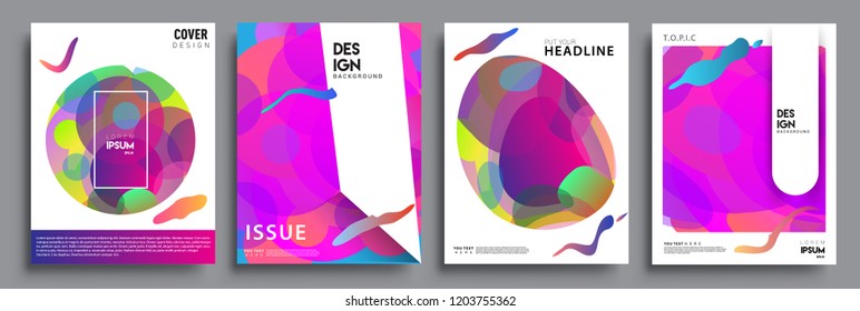 Modern abstract covers set. Cool gradient shapes composition, vector covers design.