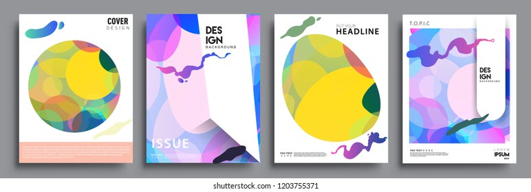 Modern abstract covers set. Cool gradient shapes composition, vector covers design.