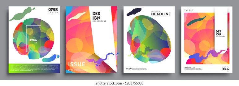 Modern abstract covers set. Cool gradient shapes composition, vector covers design.