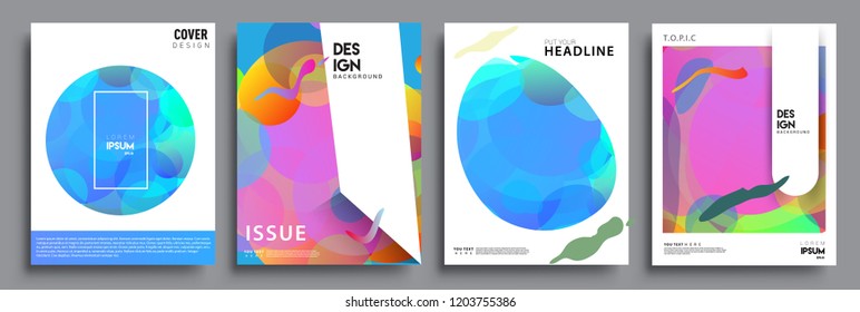 Modern abstract covers set. Cool gradient shapes composition, vector covers design.