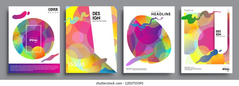 Modern abstract covers set. Cool gradient shapes composition, vector covers design.