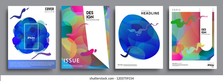 Modern abstract covers set. Cool gradient shapes composition, vector covers design.