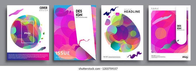 Modern abstract covers set. Cool gradient shapes composition, vector covers design.