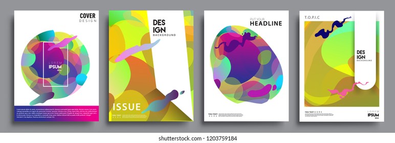 Modern abstract covers set. Cool gradient shapes composition, vector covers design.