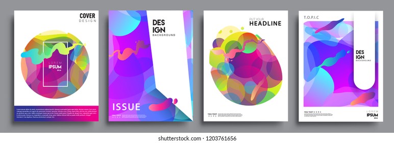 Modern abstract covers set. Cool gradient shapes composition, vector covers design.