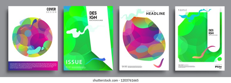 Modern abstract covers set. Cool gradient shapes composition, vector covers design.