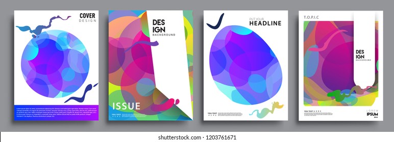 Modern abstract covers set. Cool gradient shapes composition, vector covers design.