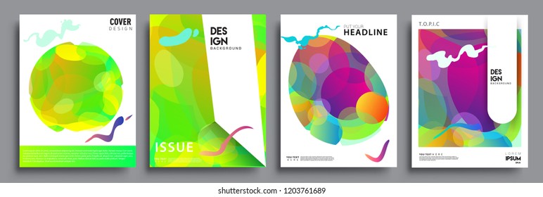 Modern abstract covers set. Cool gradient shapes composition, vector covers design.