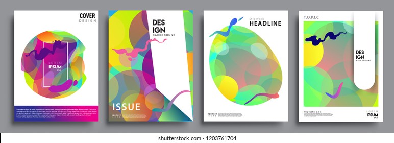 Modern abstract covers set. Cool gradient shapes composition, vector covers design.