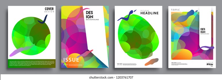 Modern abstract covers set. Cool gradient shapes composition, vector covers design.