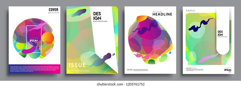 Modern abstract covers set. Cool gradient shapes composition, vector covers design.