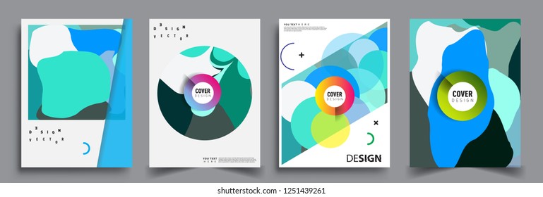 Modern abstract covers set. Cool gradient shapes composition, vector covers design.