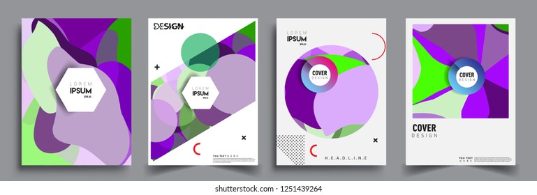 Modern abstract covers set. Cool gradient shapes composition, vector covers design.