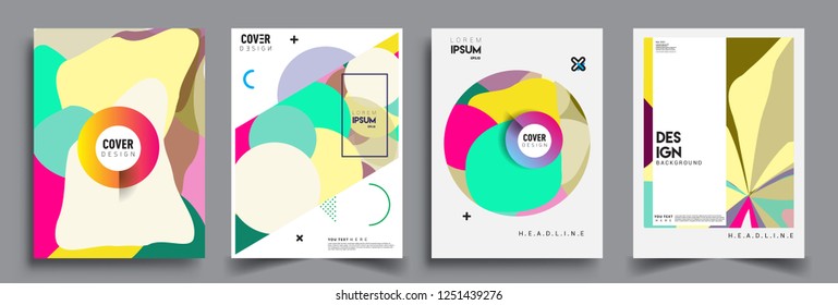 Modern abstract covers set. Cool gradient shapes composition, vector covers design.