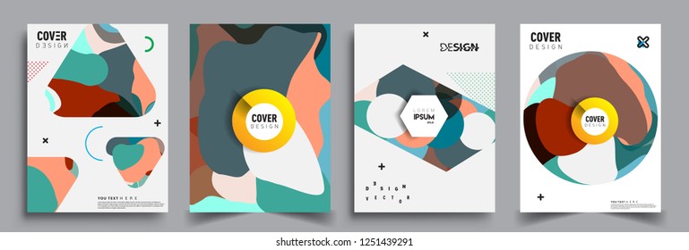 Modern abstract covers set. Cool gradient shapes composition, vector covers design.