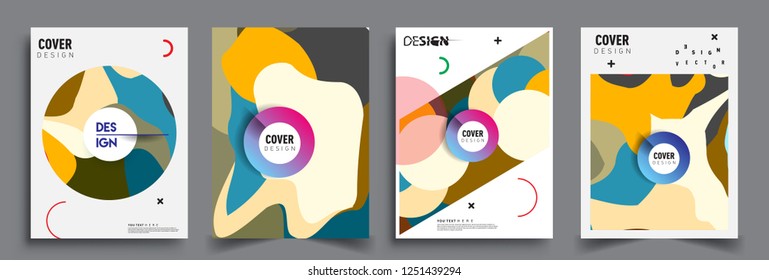 Modern abstract covers set. Cool gradient shapes composition, vector covers design.