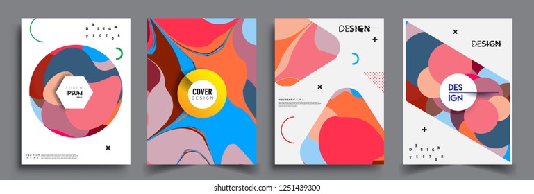 Modern abstract covers set. Cool gradient shapes composition, vector covers design.