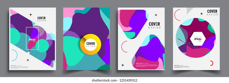 Modern abstract covers set. Cool gradient shapes composition, vector covers design.