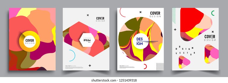 Modern abstract covers set. Cool gradient shapes composition, vector covers design.