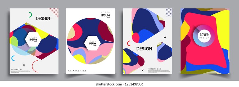 Modern abstract covers set. Cool gradient shapes composition, vector covers design.