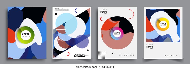 Modern abstract covers set. Cool gradient shapes composition, vector covers design.