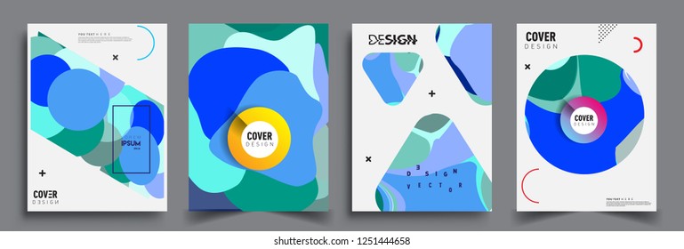 Modern abstract covers set. Cool gradient shapes composition, vector covers design.