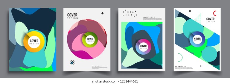 Modern abstract covers set. Cool gradient shapes composition, vector covers design.
