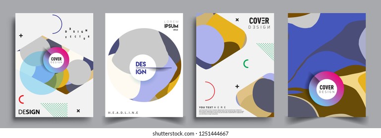 Modern abstract covers set. Cool gradient shapes composition, vector covers design.