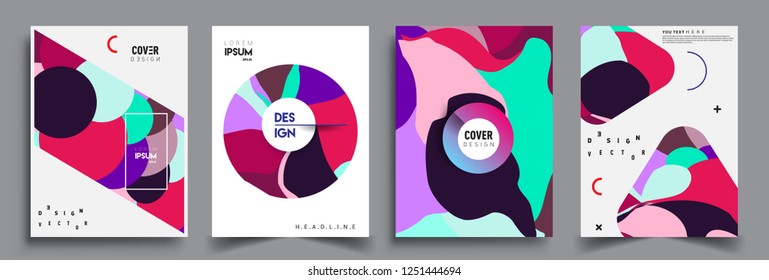 Modern abstract covers set. Cool gradient shapes composition, vector covers design.