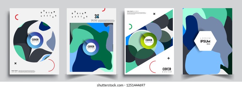 Modern abstract covers set. Cool gradient shapes composition, vector covers design.