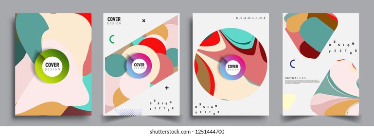 Modern abstract covers set. Cool gradient shapes composition, vector covers design.