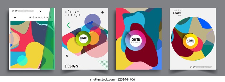 Modern abstract covers set. Cool gradient shapes composition, vector covers design.