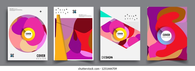 Modern abstract covers set. Cool gradient shapes composition, vector covers design.