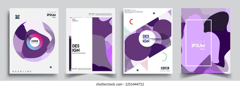Modern abstract covers set. Cool gradient shapes composition, vector covers design.