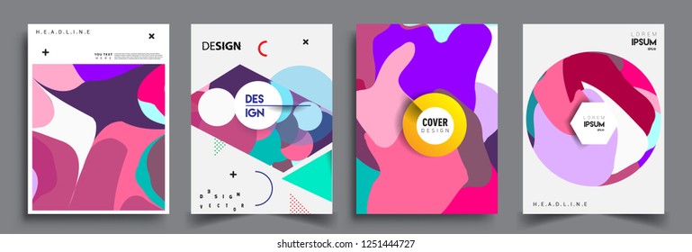 Modern abstract covers set. Cool gradient shapes composition, vector covers design.