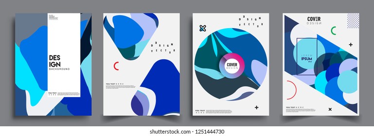 Modern abstract covers set. Cool gradient shapes composition, vector covers design.